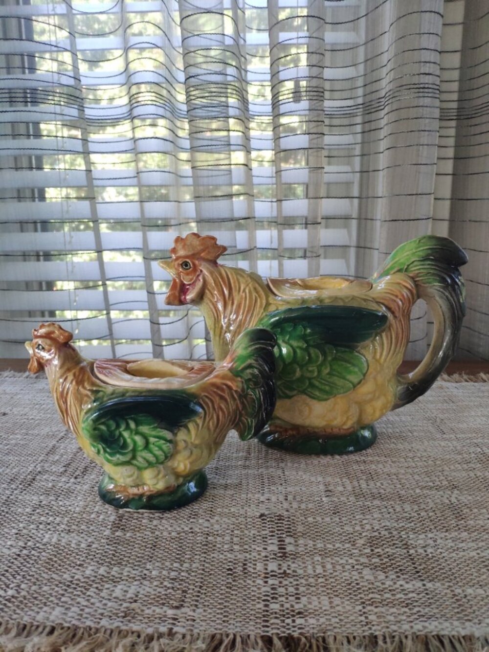 VTG MCM Japan Ceramic Hirode Chicken Teapot Sugar Bowl Set of 2